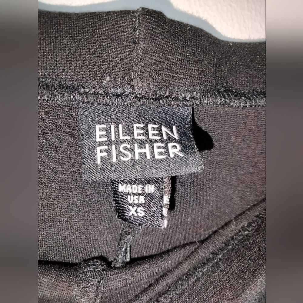 Eileen Fisher (Size XS) Classic Black Stretch Casual Pull-on Pants - Picture 2 of 8
